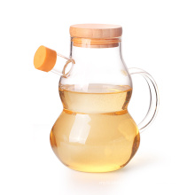 High Borosilicate Glass Olive Oil Vinegar Bottle with Cork Stopper for Kitchen